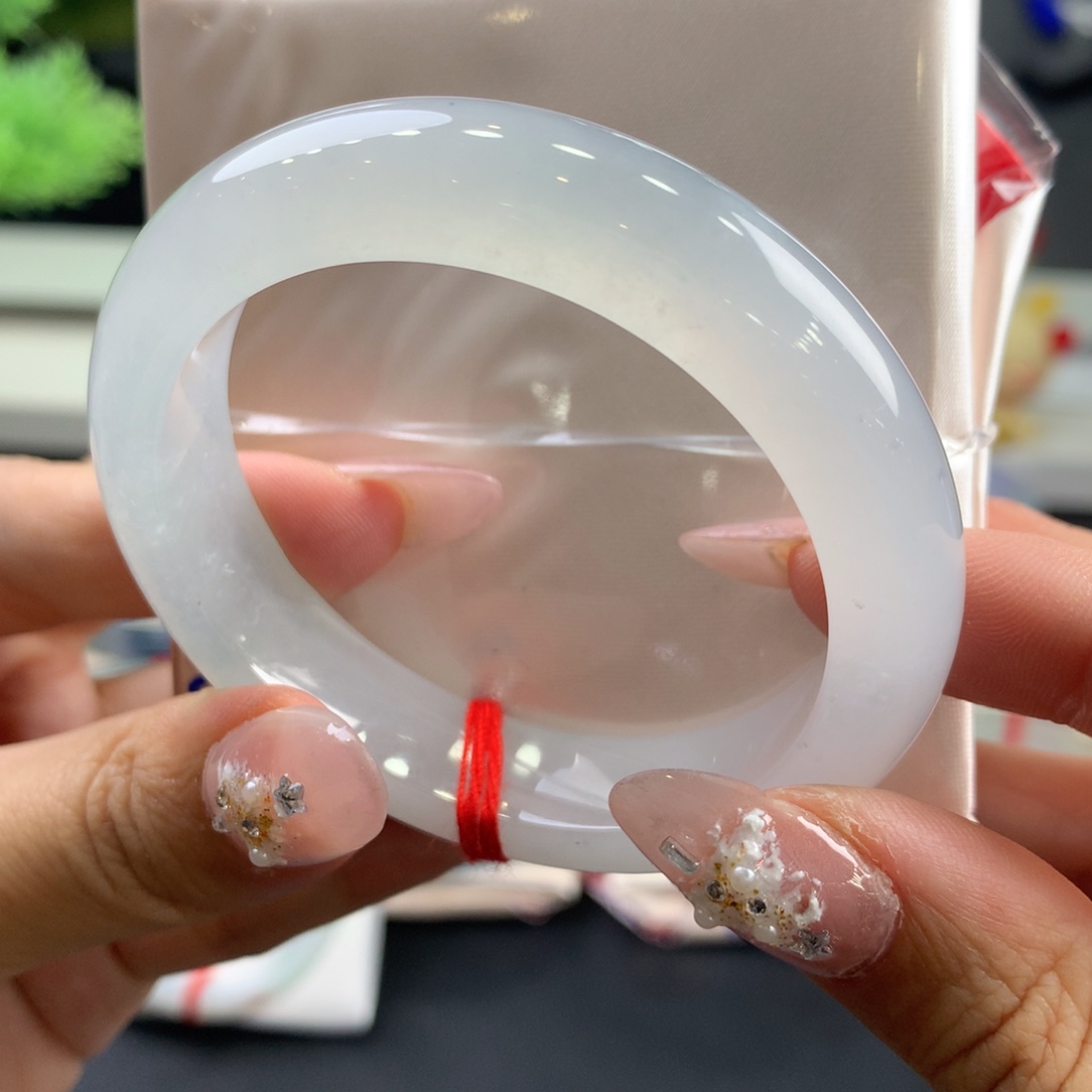 翡翠未镶嵌手镯08号51.5冰胶荔枝肉