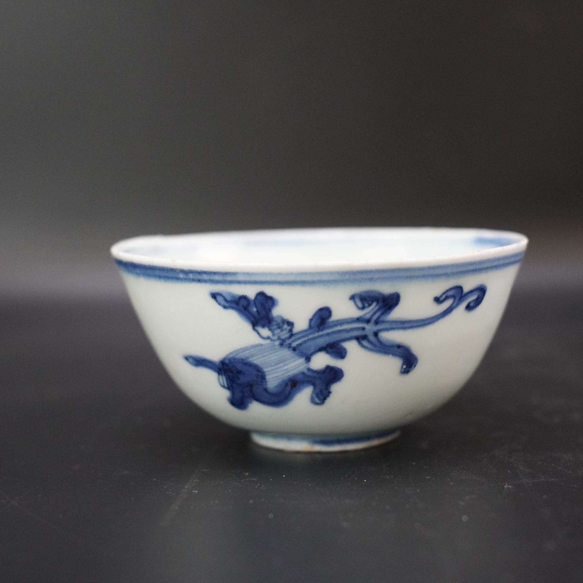 Lot.25082048明晚期青花龙纹碗 高：约6cm直径：约12.7cm