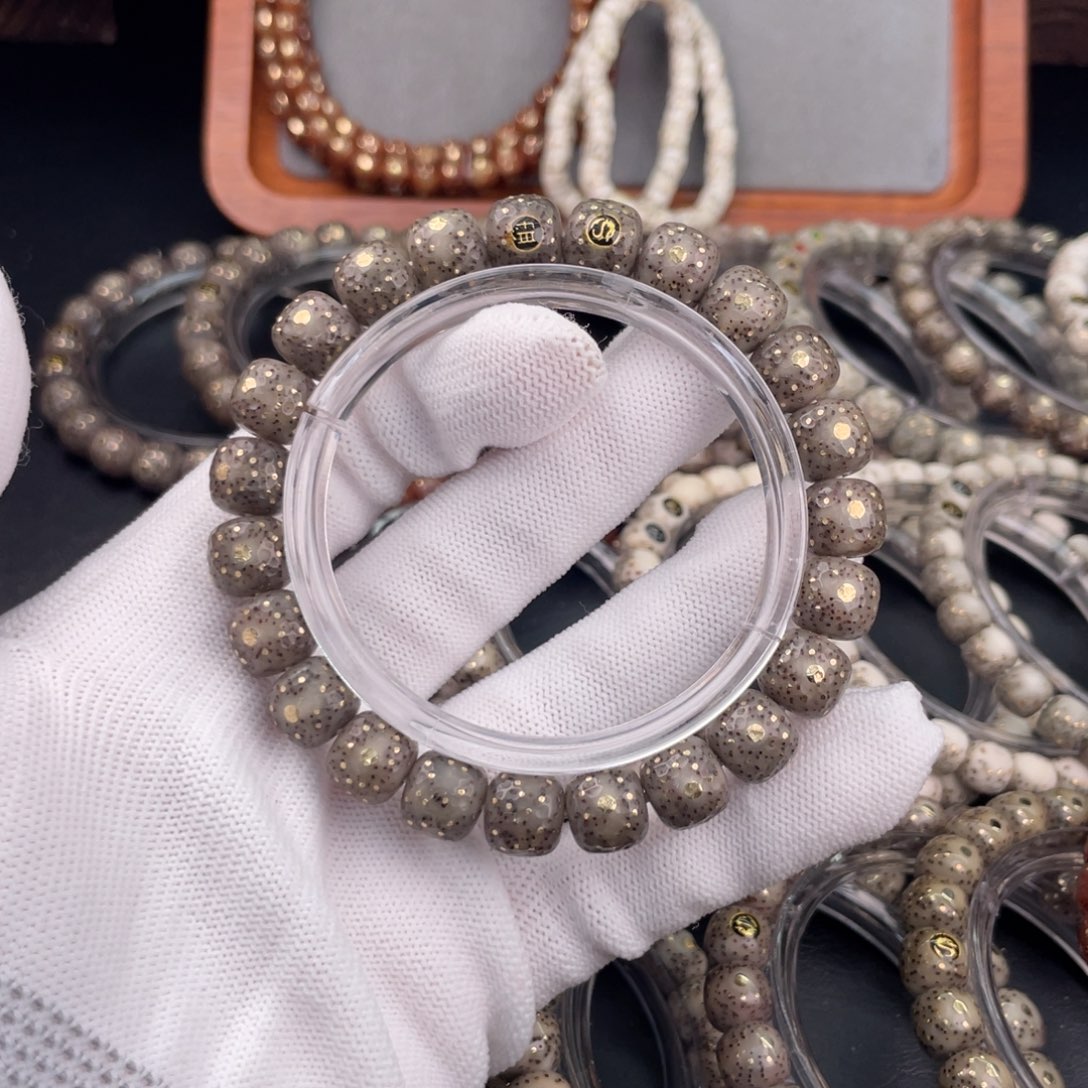 星月菩提手串灰糯冰千钉龙鳞大尺寸毕业款