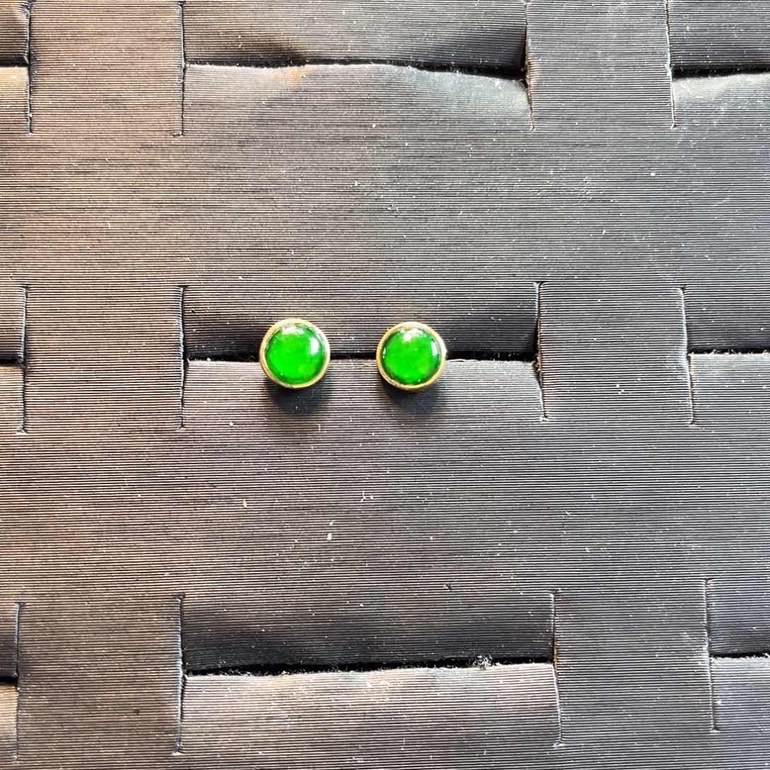 【闪购商品】翡翠耳饰18K金镶嵌天然缅甸翡翠