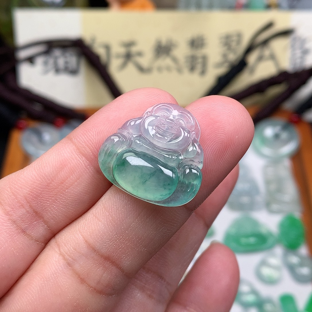 翡翠裸石缅甸天然A货翡翠冰种佛公