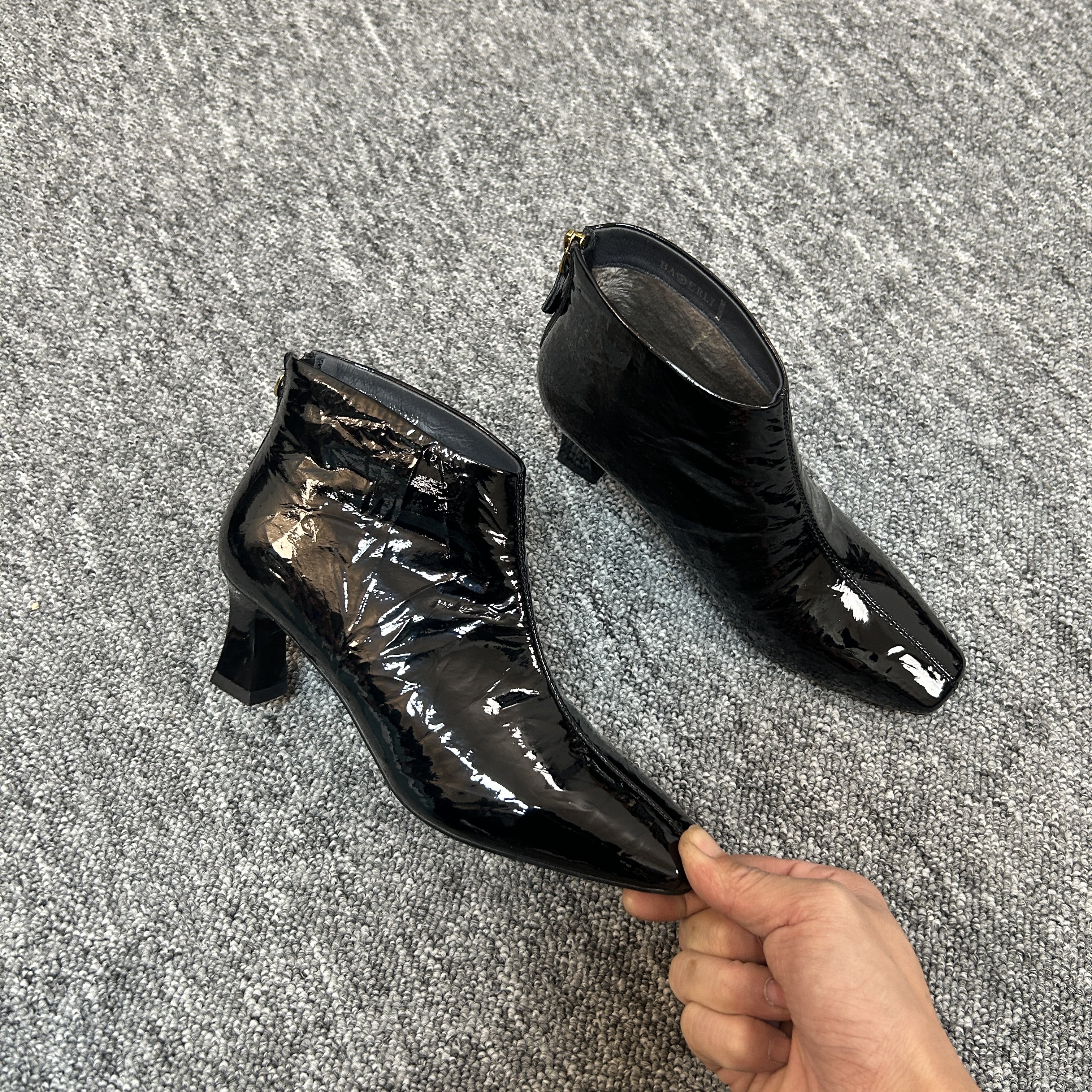 绒-陈老板-牛皮-4公分时尚复古皮短靴真皮经典时装靴子0731