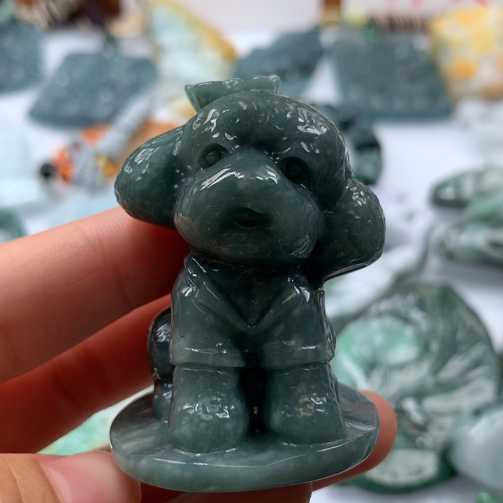 翡翠颈饰未镶嵌保真天然A货翡翠