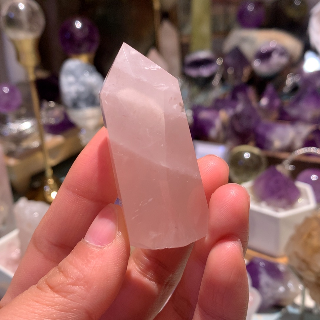 水晶原矿石未镶嵌粉水晶