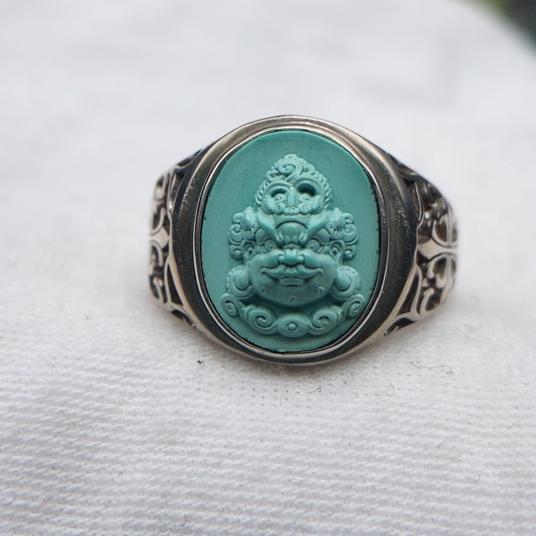 绿松石戒指银S925镶嵌