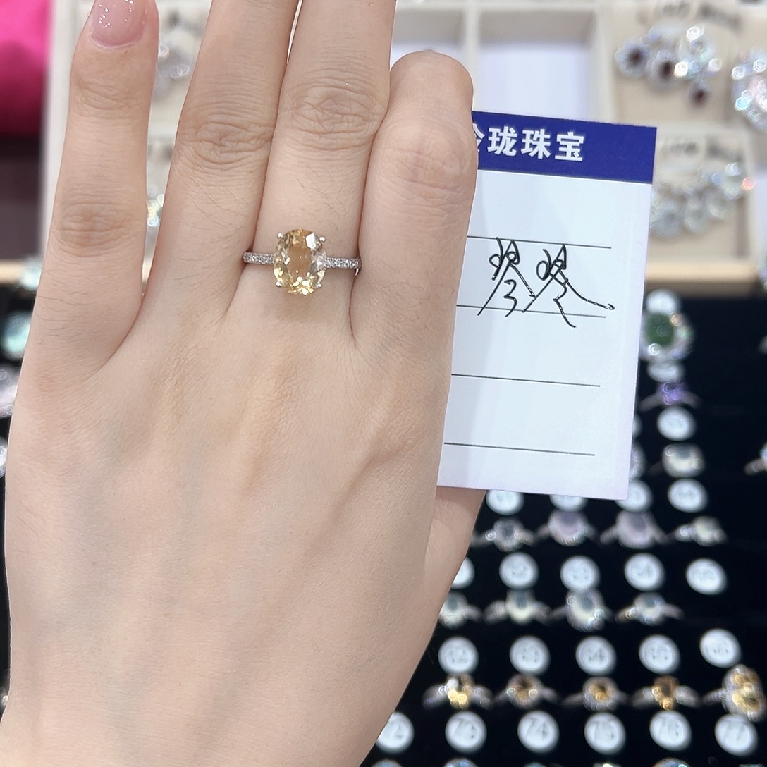 琴***琴黄晶戒指银S925镶嵌
