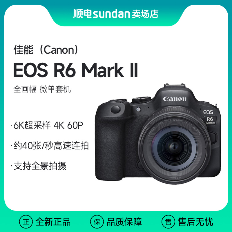 佳能（Canon）EOS R6 Mark II 数码微单相机 套机（24-105）STM（黑色）