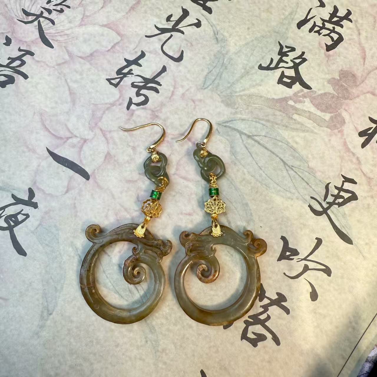 925银耳饰 设计款复工龙纯银耳环