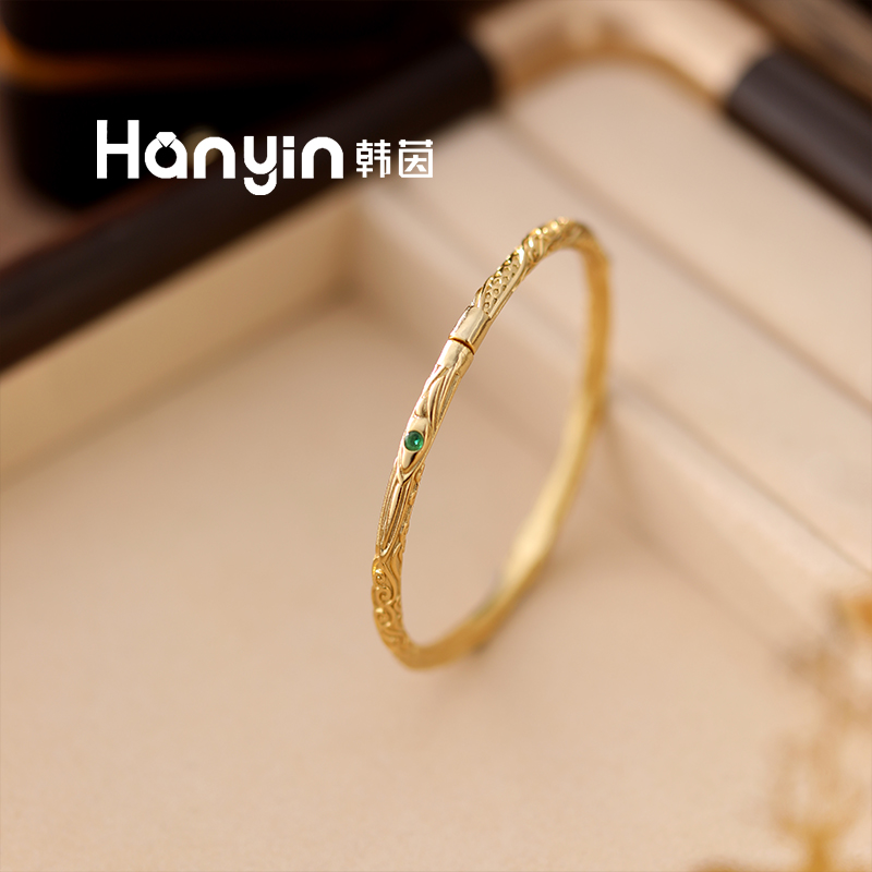 足银合成锆石手镯 哪吒2魔童闹海同款乾坤圈手镯内径5.7cm