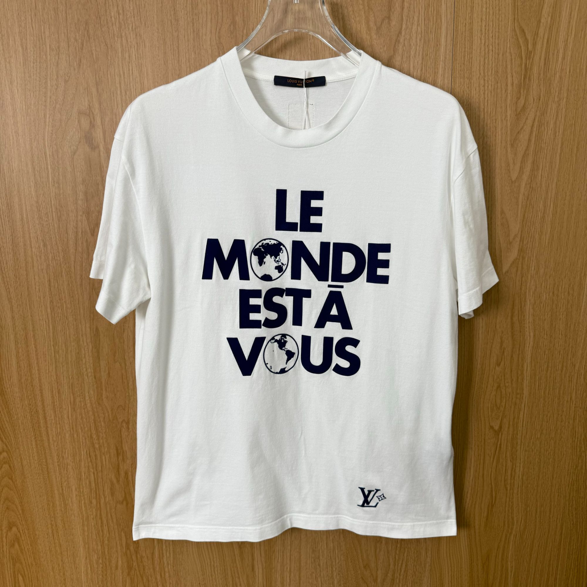 未使用 LouisVuitton/路易威登 SS25世界地球植绒印花短袖S棉