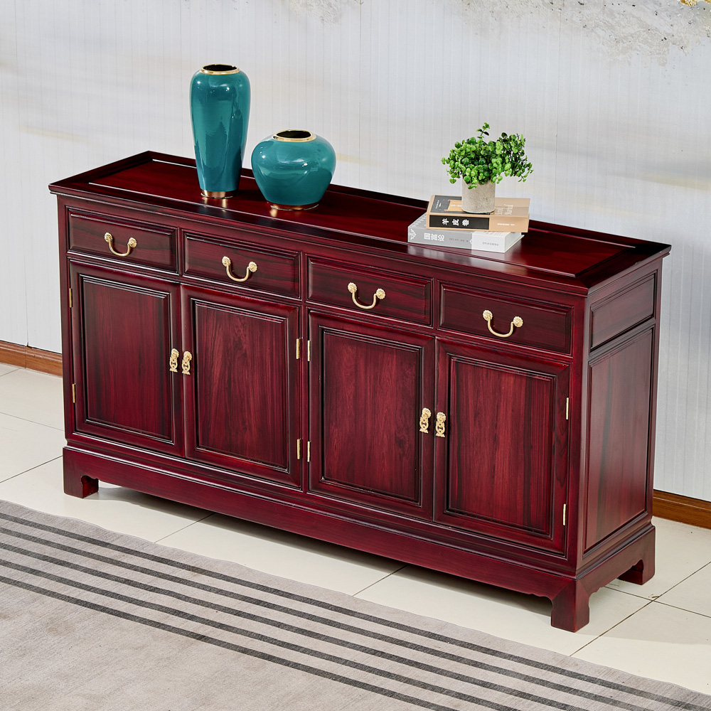 全实木南美酸枝木客厅家用边柜简约素面餐边柜储物柜