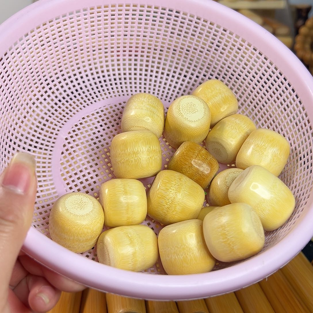 实心玉竹手把件文玩