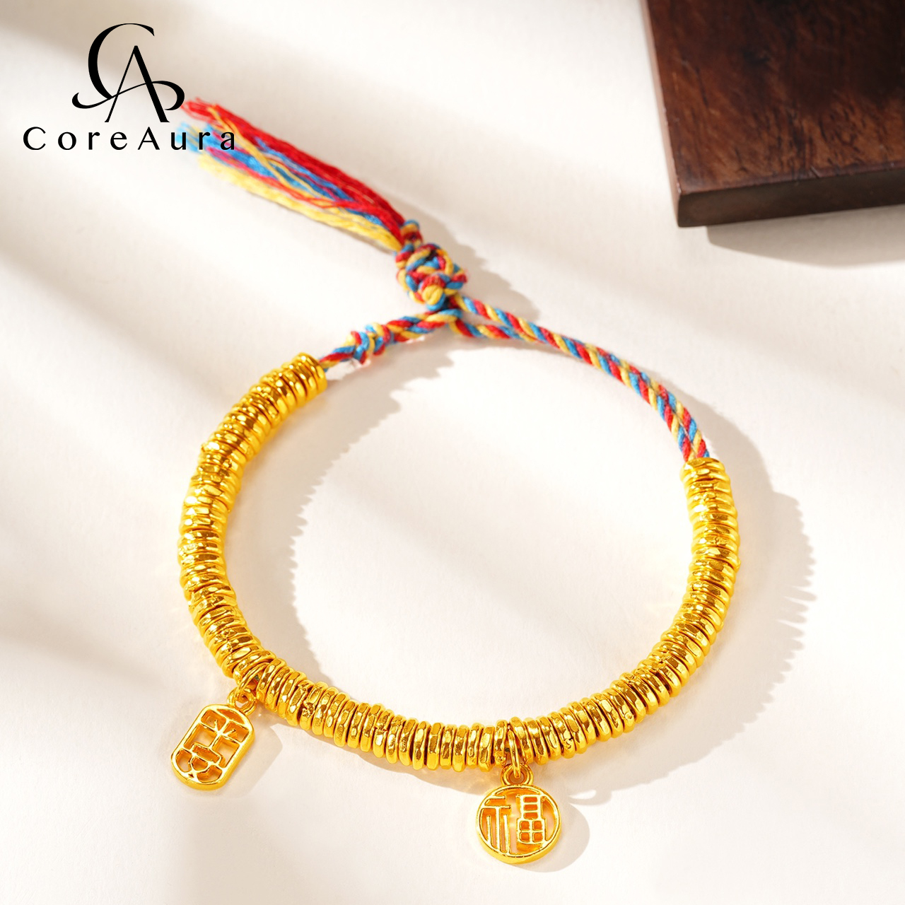 足银手链 CoreAura鎏核足银999盘缠手串编织首饰礼物轻奢时尚气质