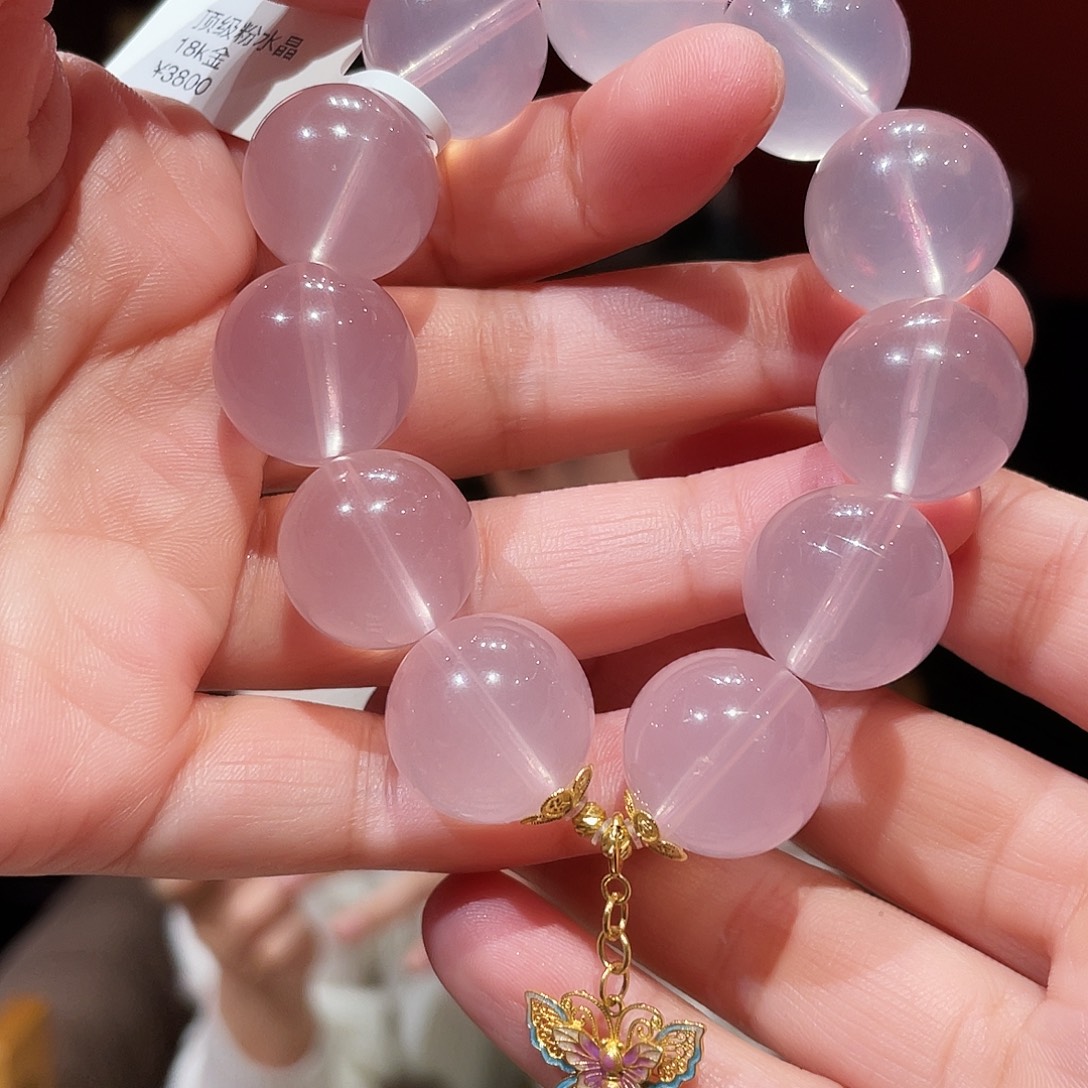 未镶嵌手链水晶粉水晶