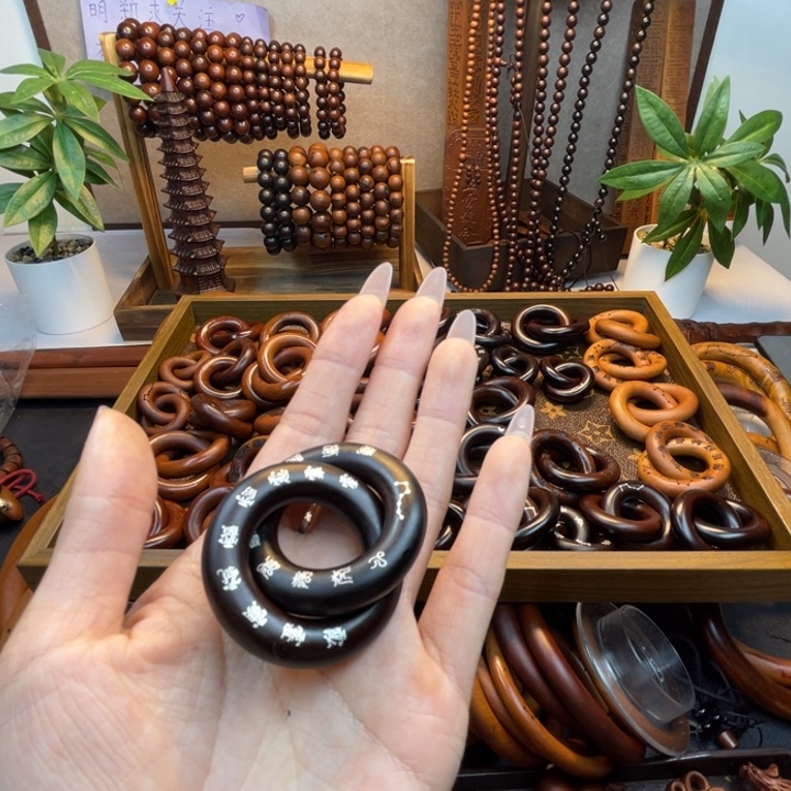 木枣木玉华2.5单面镶银