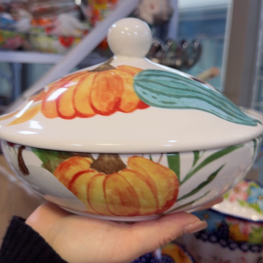 陶瓷创意南瓜盆➕盖子看图