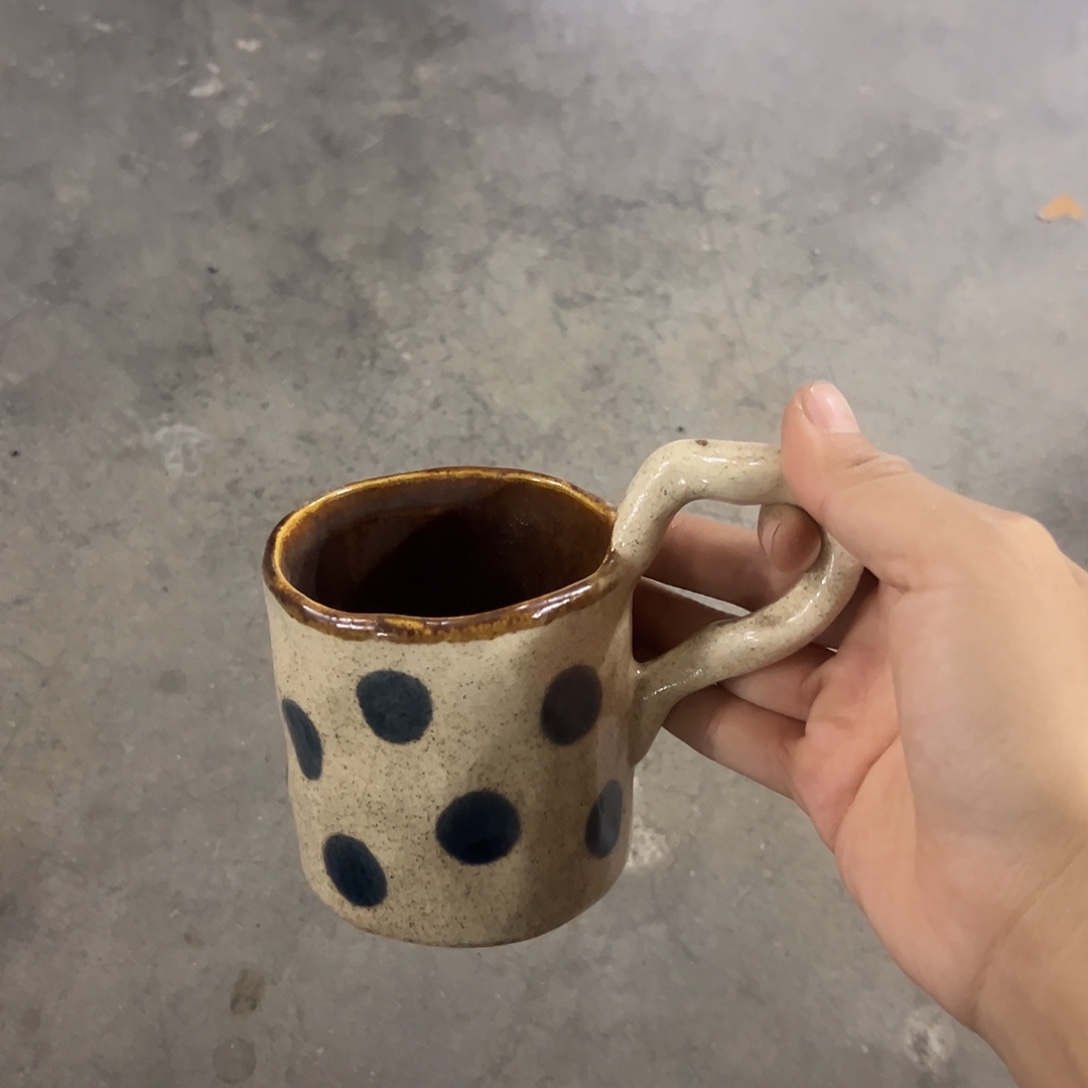 搪瓷微瑕波点直筒单杯一个