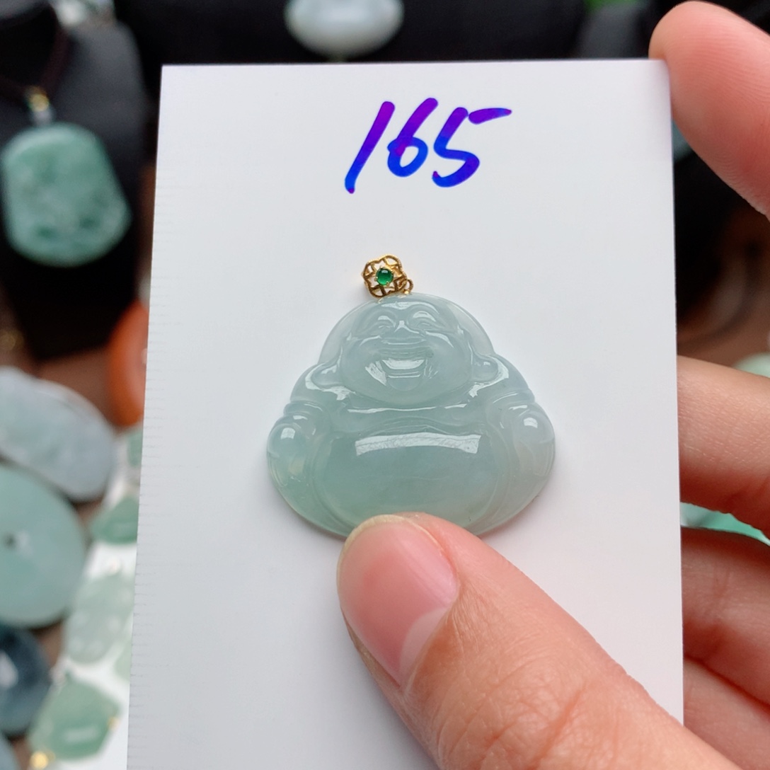 翡翠颈饰18K金镶嵌小****当吊坠