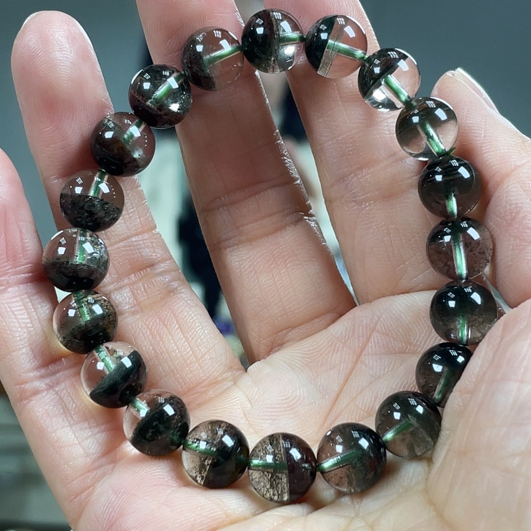 水晶手链未镶嵌聚宝盆手链绿幽灵