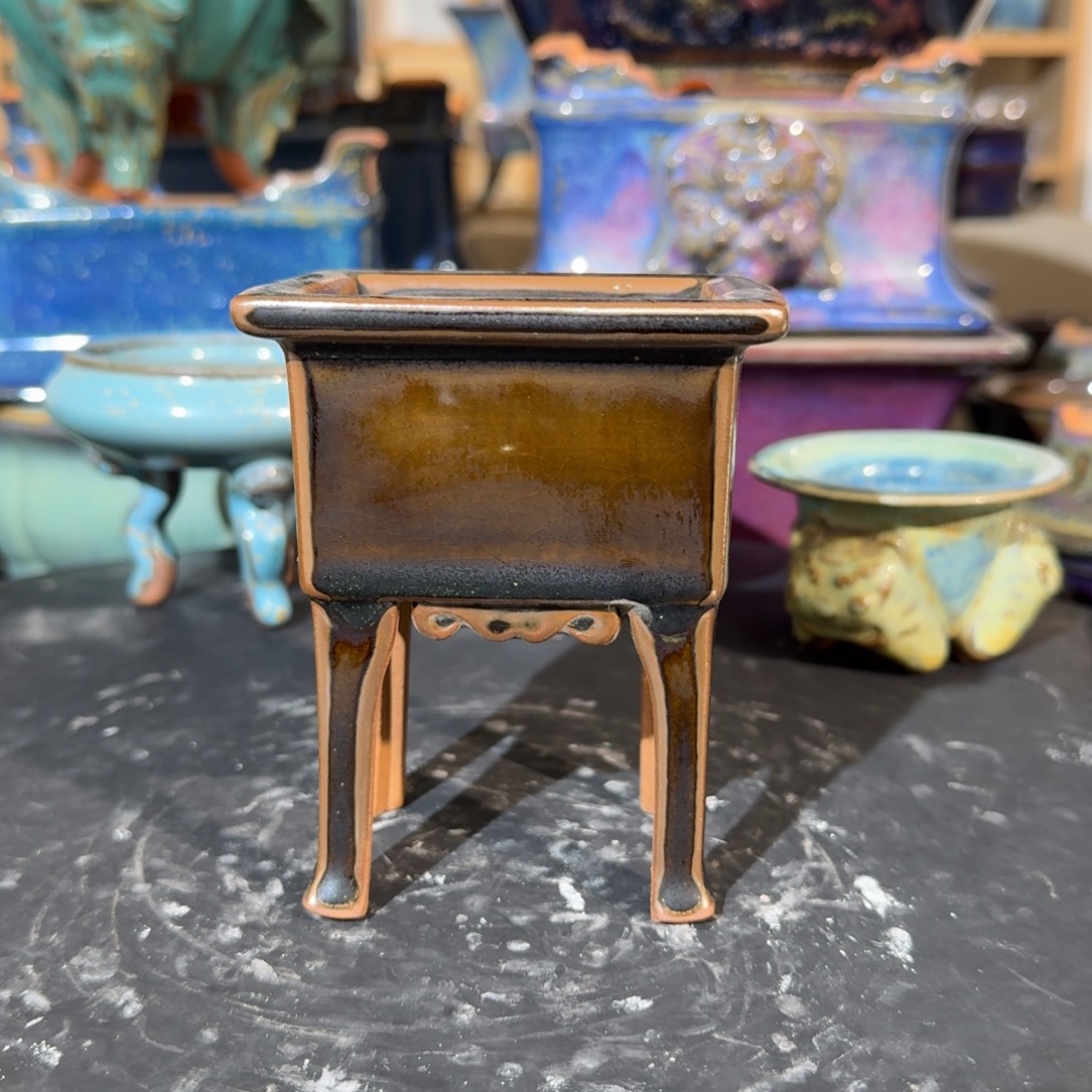 早***晨摆件陶觉象钧创盆景微瑕