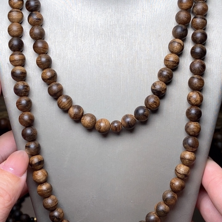 沉香手串越南芽庄白棋楠瘤疤金丝帝王窖藏限量08×108