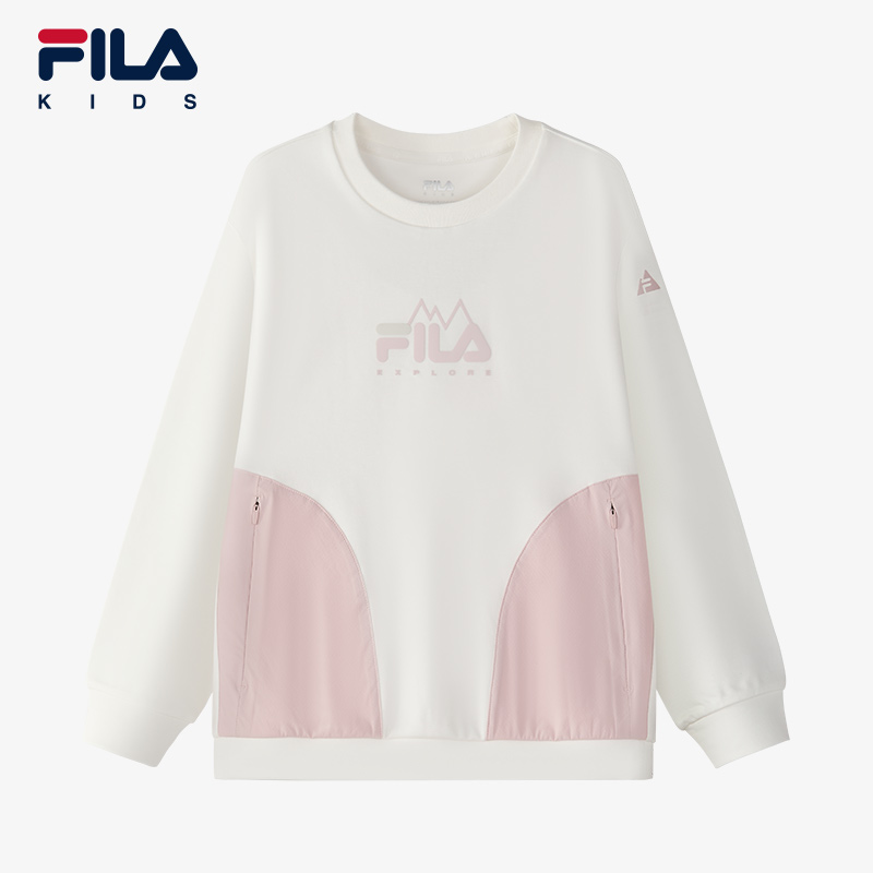 【斐乐儿童】2025夏季新款中大童女款运动时尚套头卫衣K12G513202