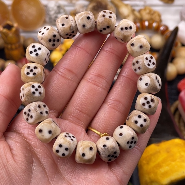 驼骨其他鹿角雕刻14骰子