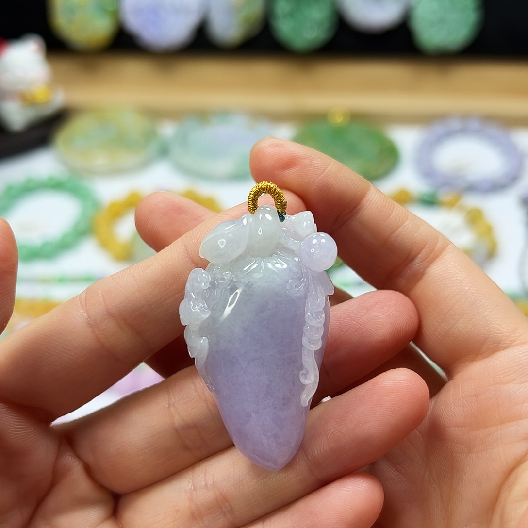 木***乐翡翠未镶嵌颈饰吊坠