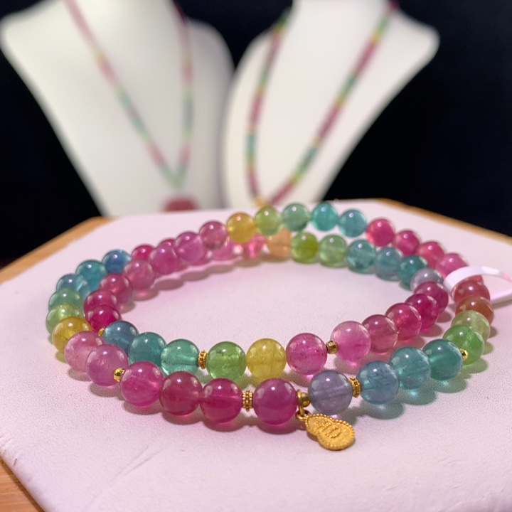 双色碧玺手链未镶嵌