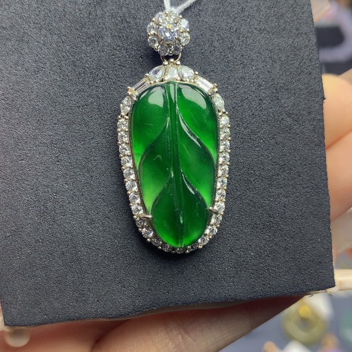 翡翠手链银S925镶嵌翡翠