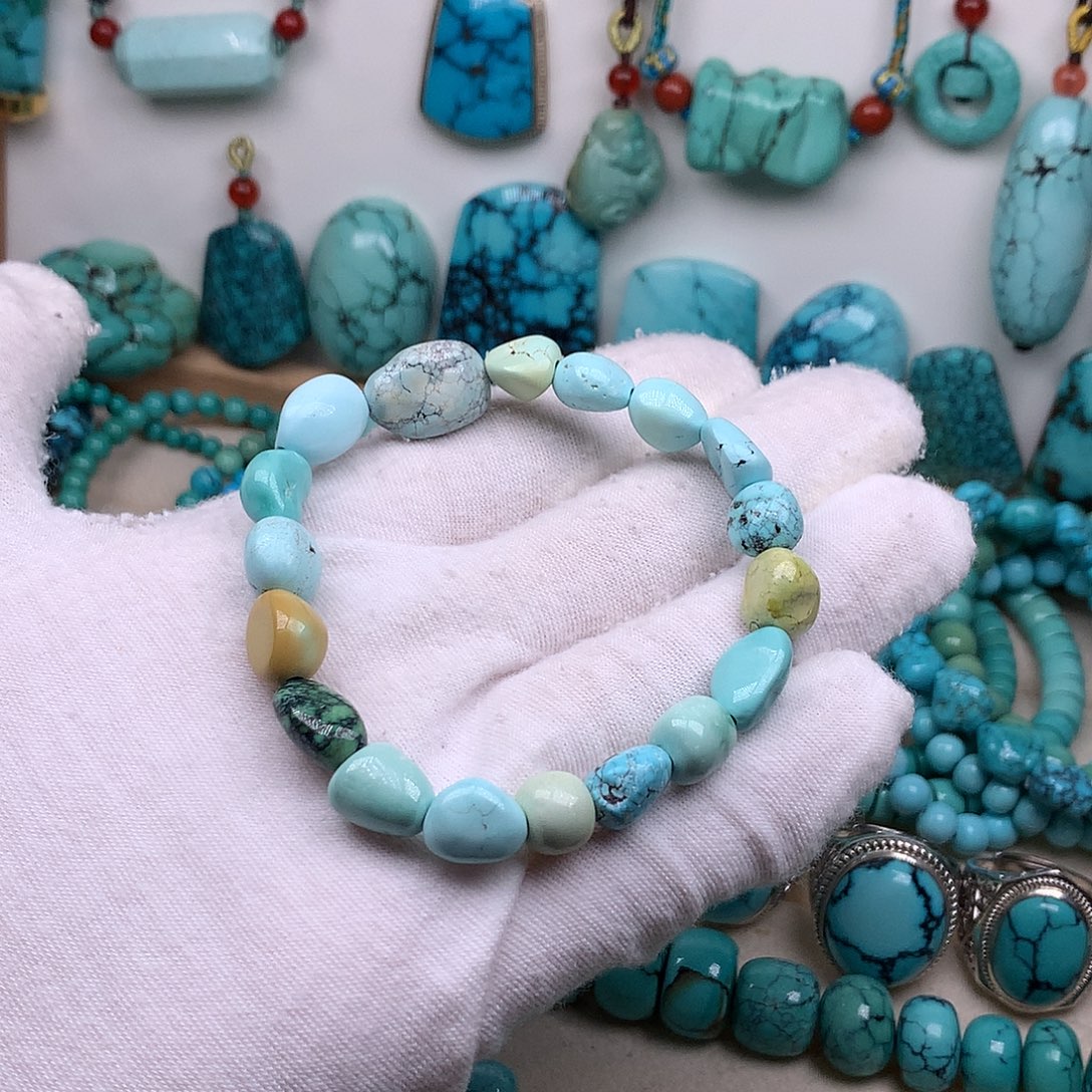 绿松石未镶嵌手串随型手串