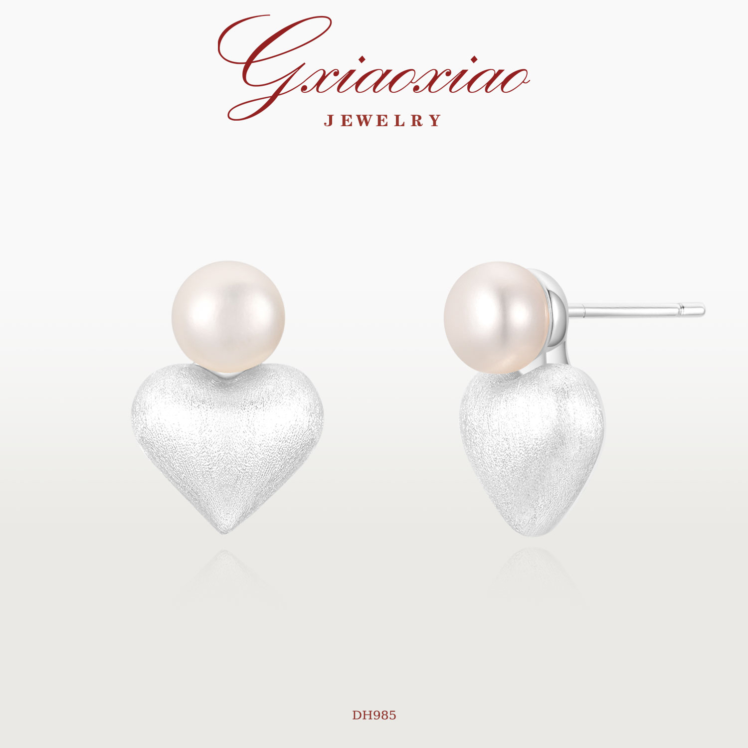 G XIAOXIAO 镀K金 时尚轻奢气质简约百搭拉丝爱心耳环 DH985