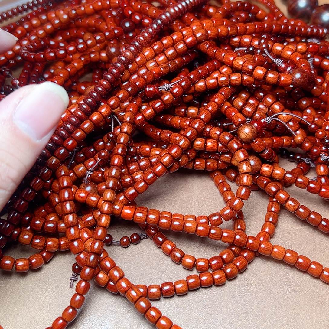 小叶紫檀手串/手链56直切帝王泥108满龙