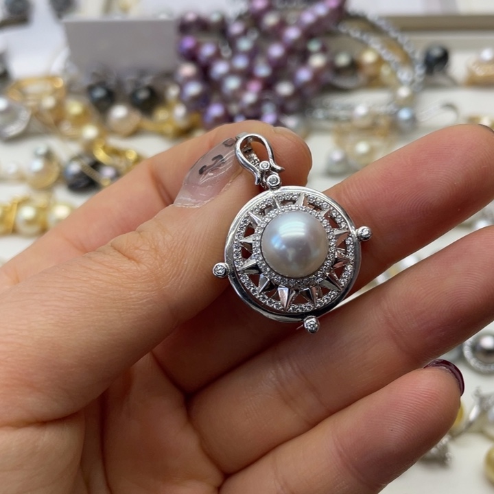 海水珍珠吊坠(不含链)银S925镶嵌
