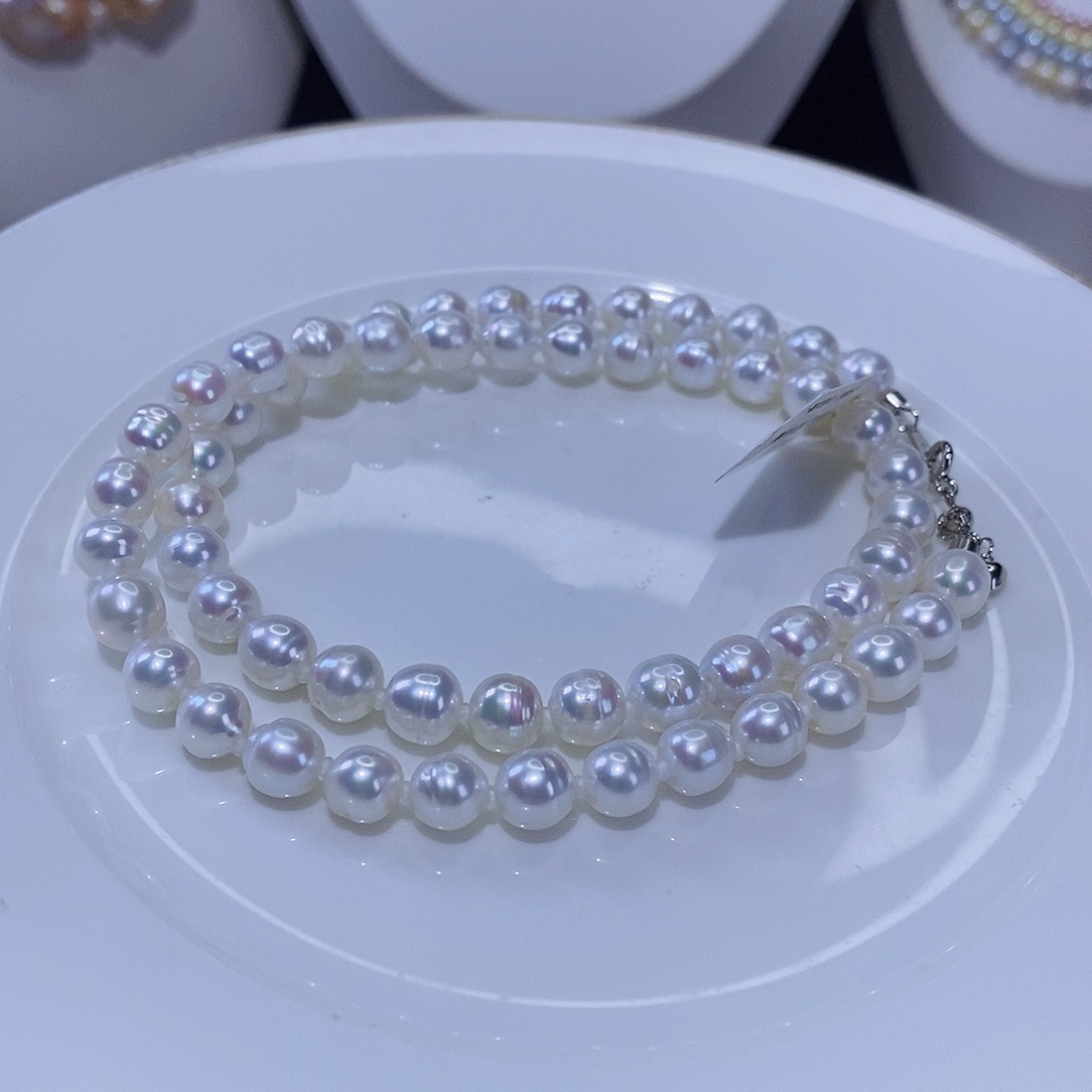 淡水珍珠颈饰银S925镶嵌