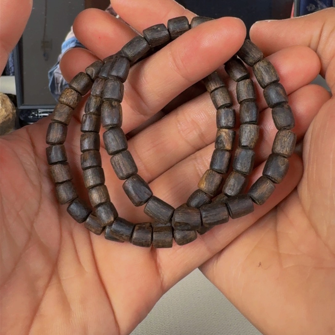 沉香手串白露沉水随形桶珠单圈卡6+保6克