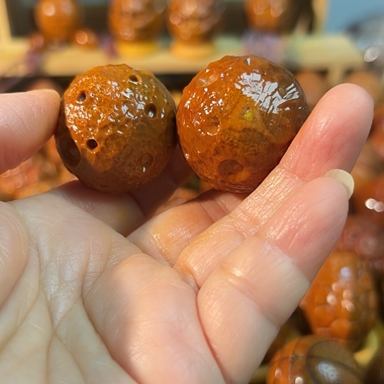 九***棠手串/手链橄榄核圆形橄榄核一对卡32