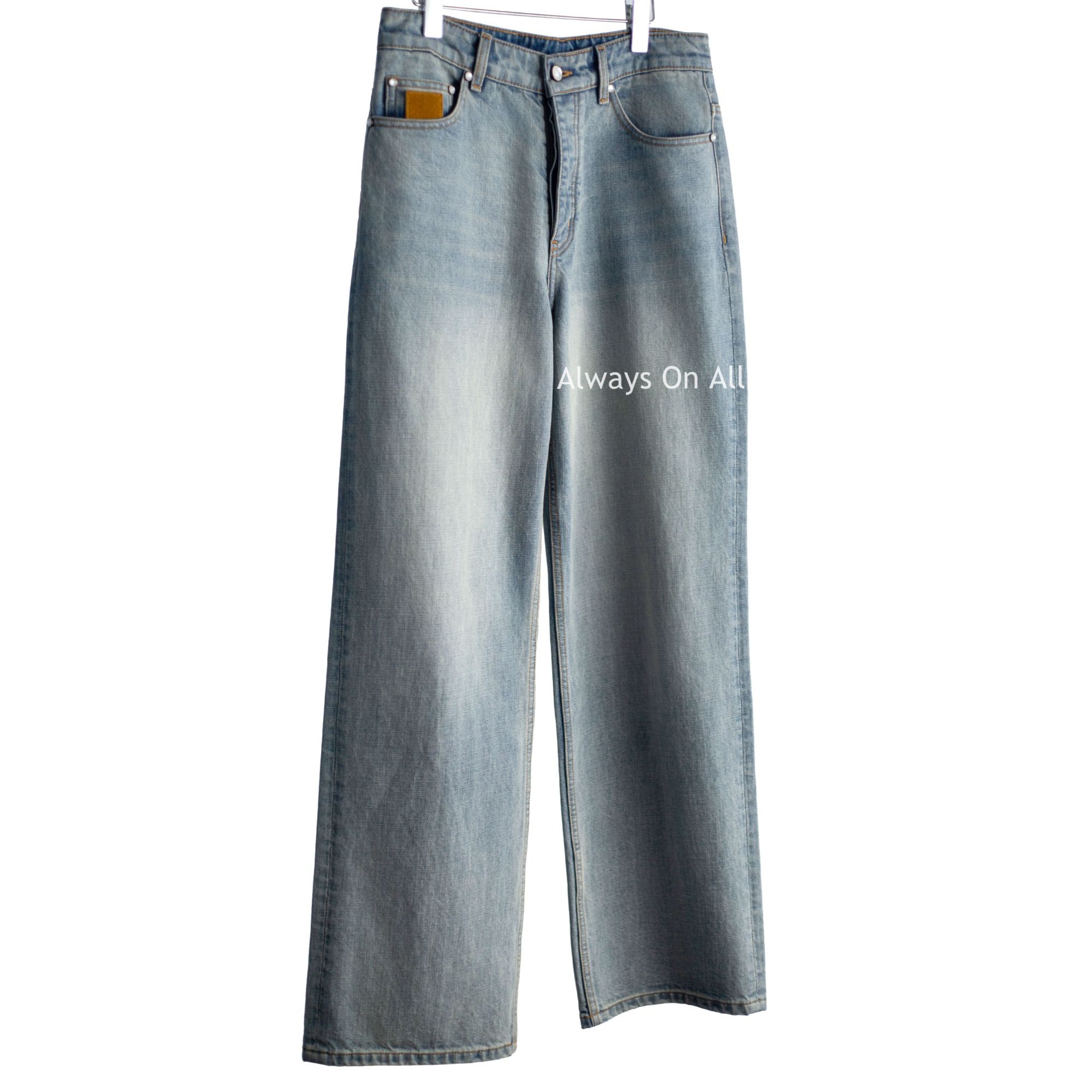 ALWAYSONALL·秋季新款简约高级百搭舒适阔腿牛仔裤 AOA25001