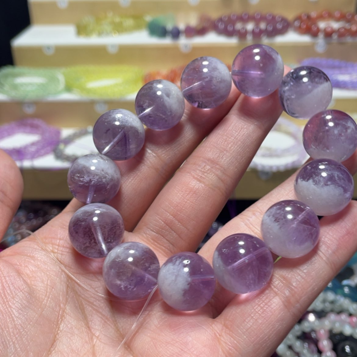 【闪购商品】水晶手串银S800镀金镶嵌不****姨