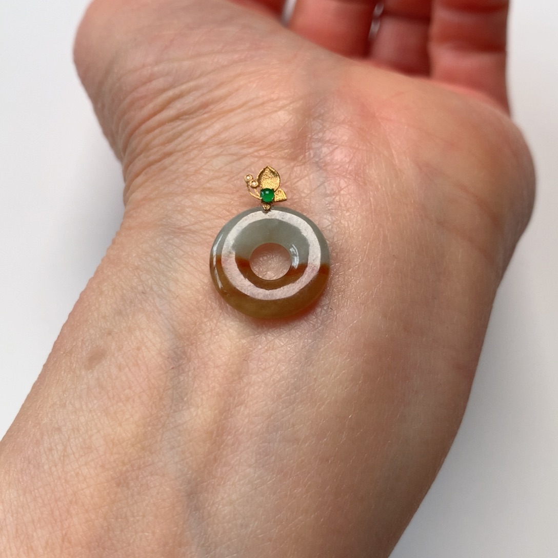 翡翠颈饰18K金镶嵌平