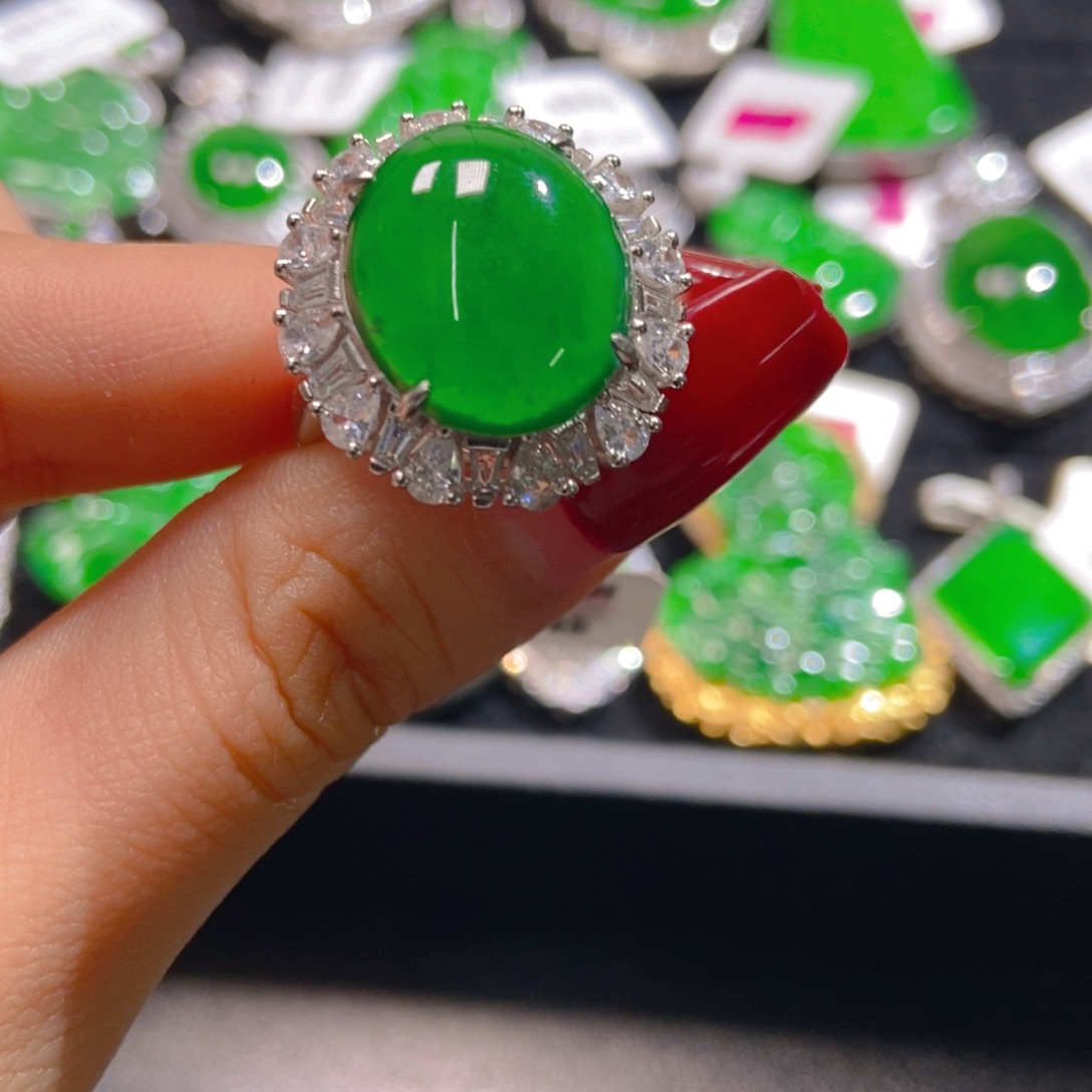 翡翠吊坠(不含链)银S925镶嵌