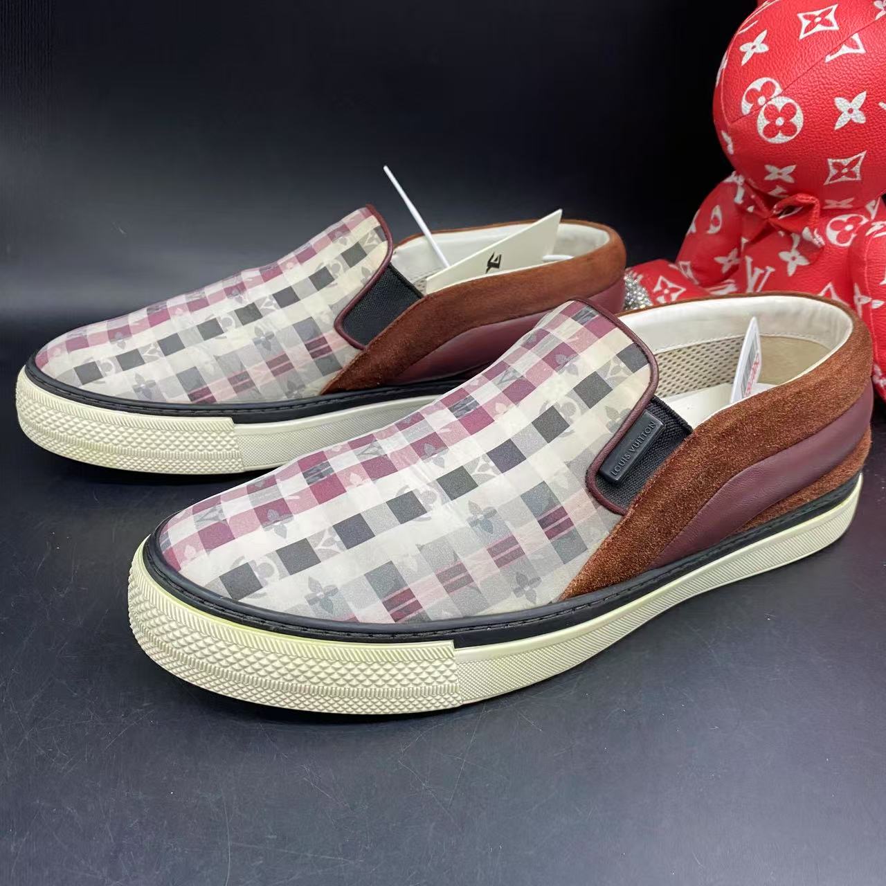 95新 LouisVuitton/路易威登 棋盘格夏季一脚蹬41欧码ddm1982