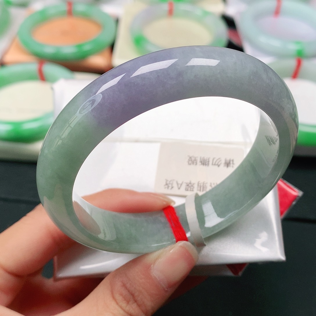 翡翠手镯未镶嵌天然翡翠手镯57