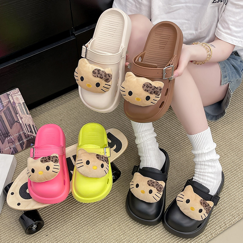 绯·梵少女心厚底舒适耐脏软拖鞋女夏季外穿可爱防滑凉拖鞋大黄猫