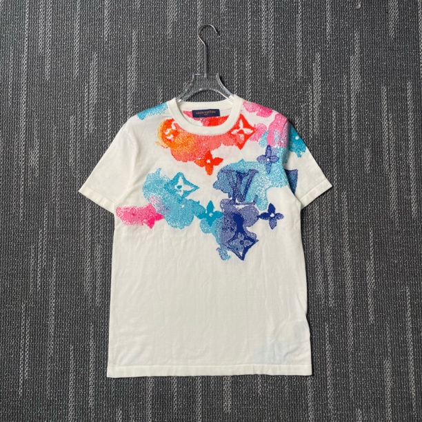 99新 LouisVuitton/路易威登 水墨三花针织短袖/尺码M