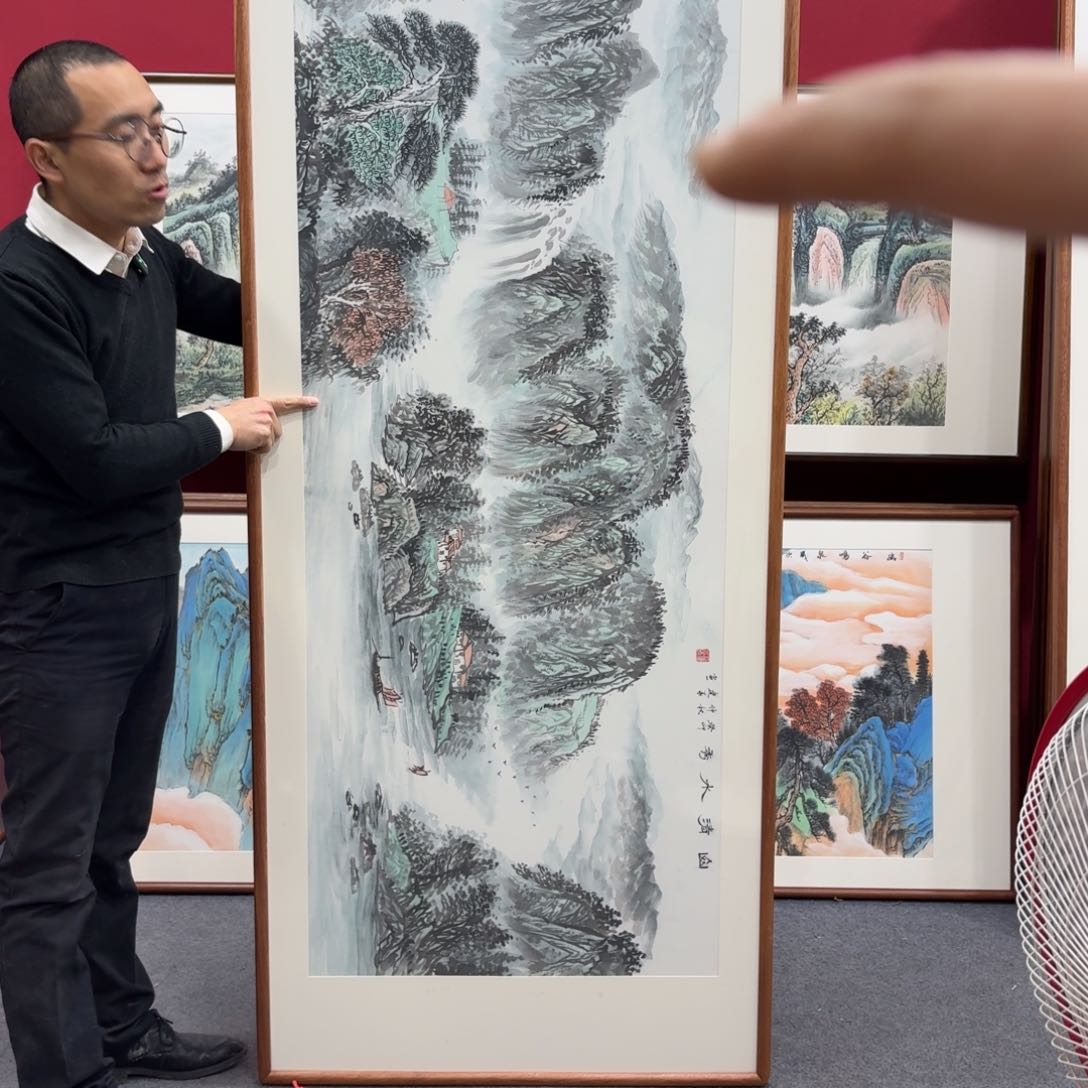 国画带框绘画210/80尺寸