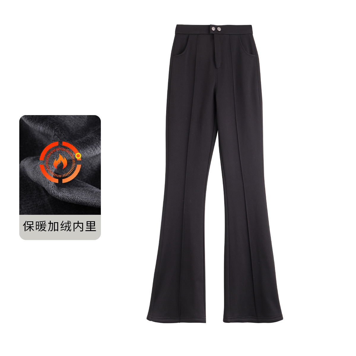 【加绒保暖喇叭裤】25秋冬纯色收腰喇叭裤时尚气质休闲裤女N445K018