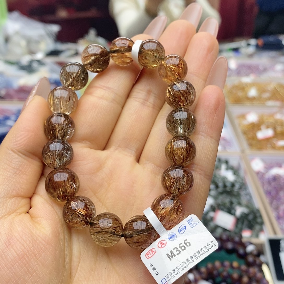 水晶手链未镶嵌m366黑金超12m