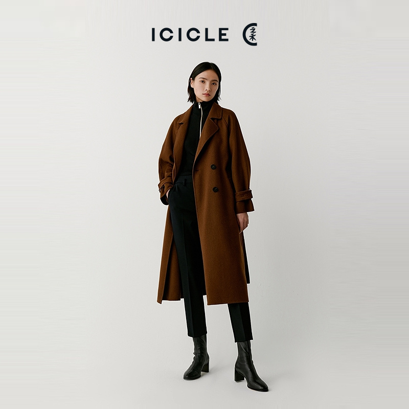 【琥珀流光】ICICLE之禾25早秋新品AIR COAT羊毛羊绒双面呢大衣5080