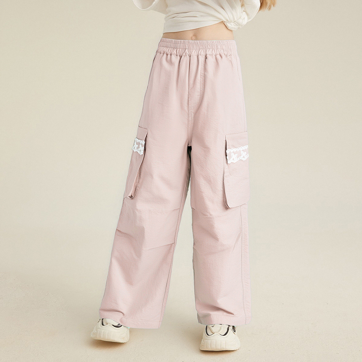 女童直筒防蚊裤儿童裤子工装风阔腿裤中大童夏款哥FZ25221506